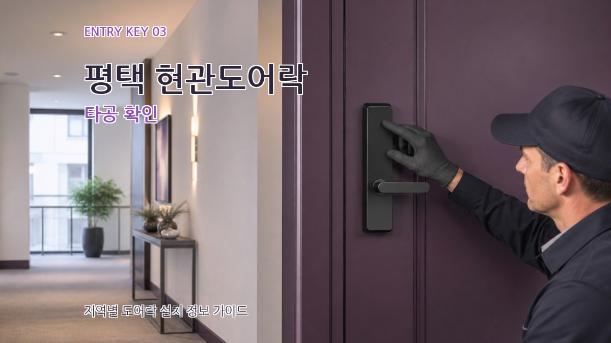 평택 현관도어락 타공 확인