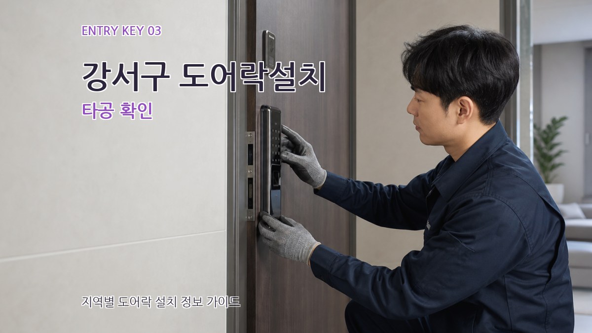 강서구 도어락설치 타공 확인