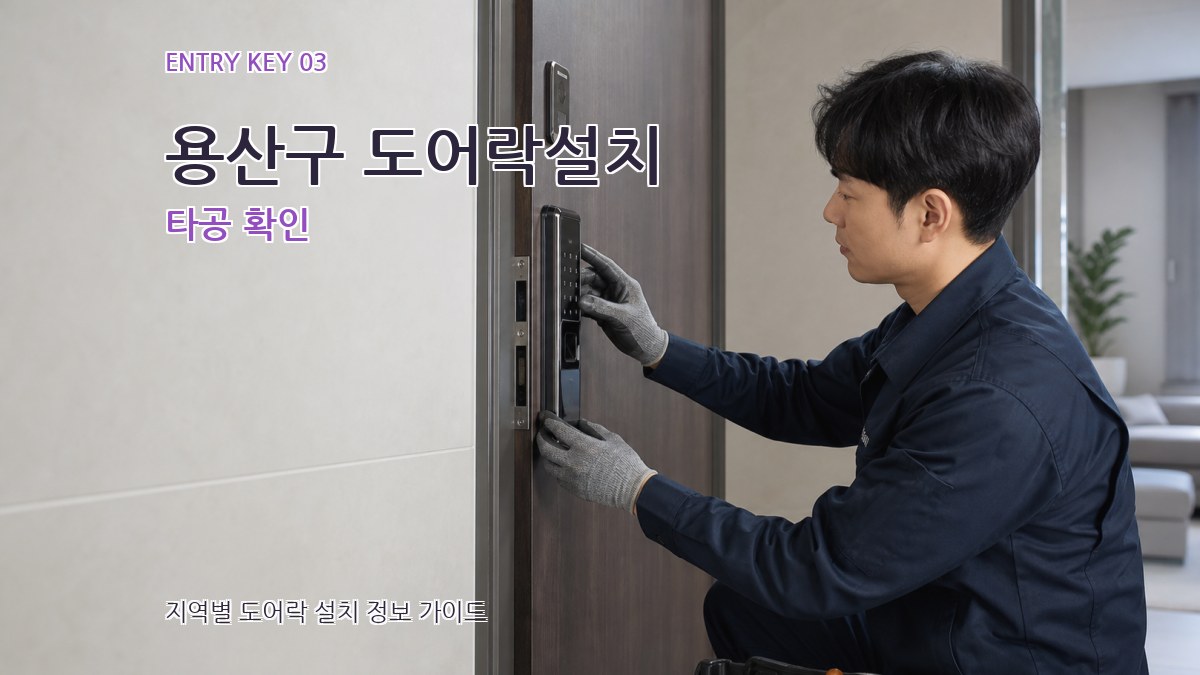 용산구 도어락설치 타공 확인