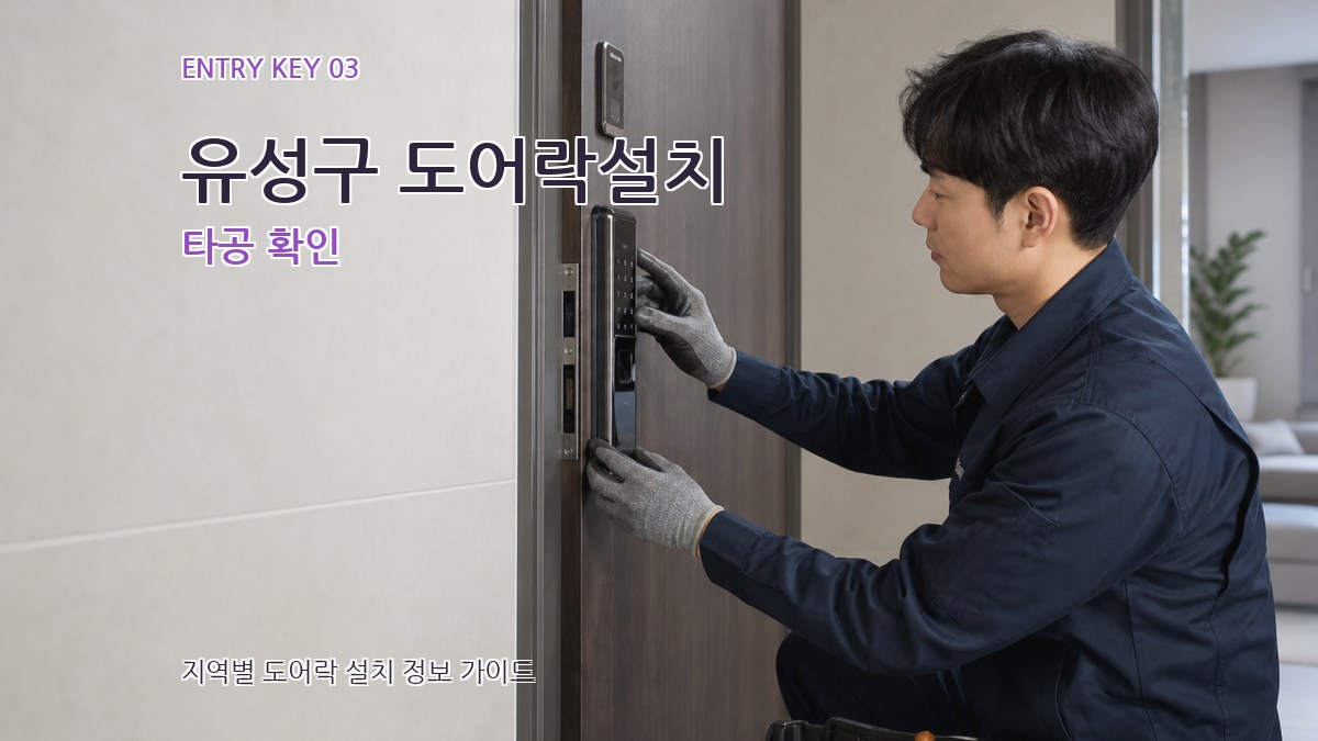 유성구 도어락설치 타공 확인
