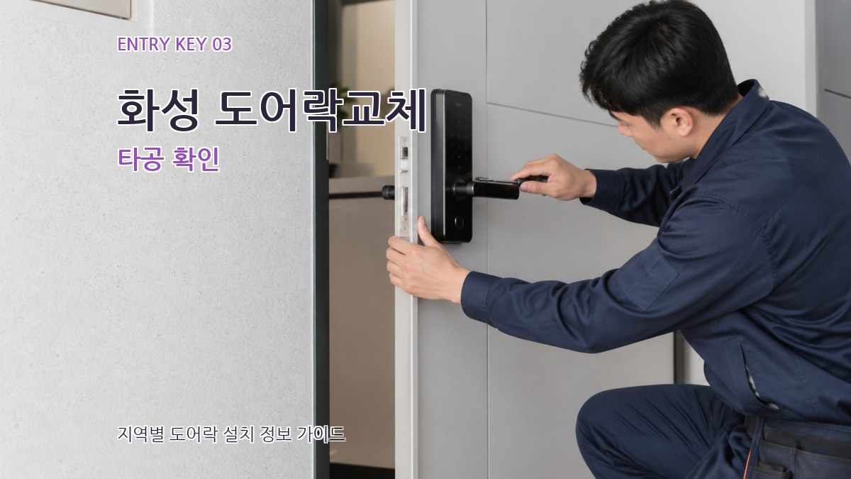 화성 도어락교체 타공 확인