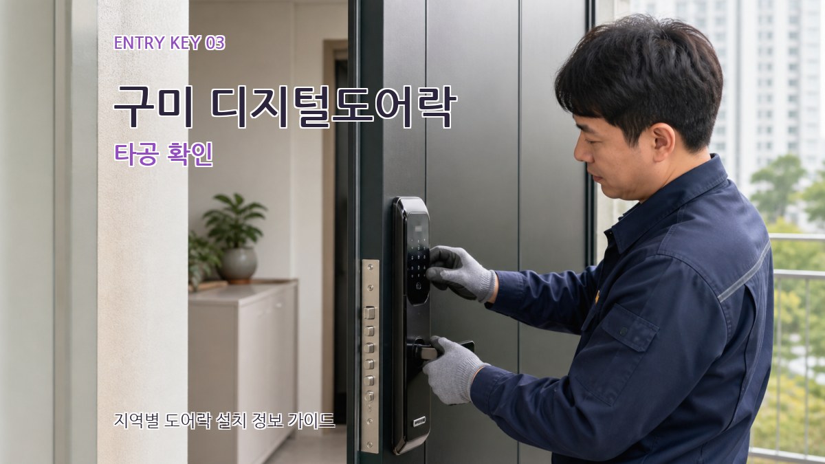 구미 디지털도어락 타공 확인