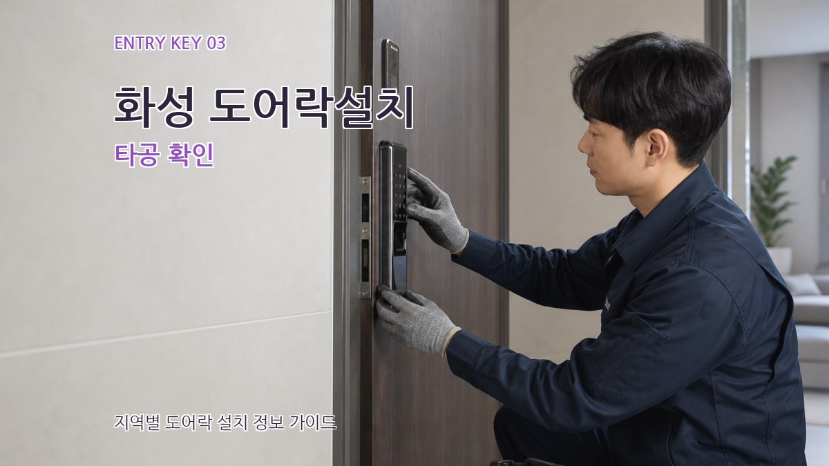 화성 도어락설치 타공 확인