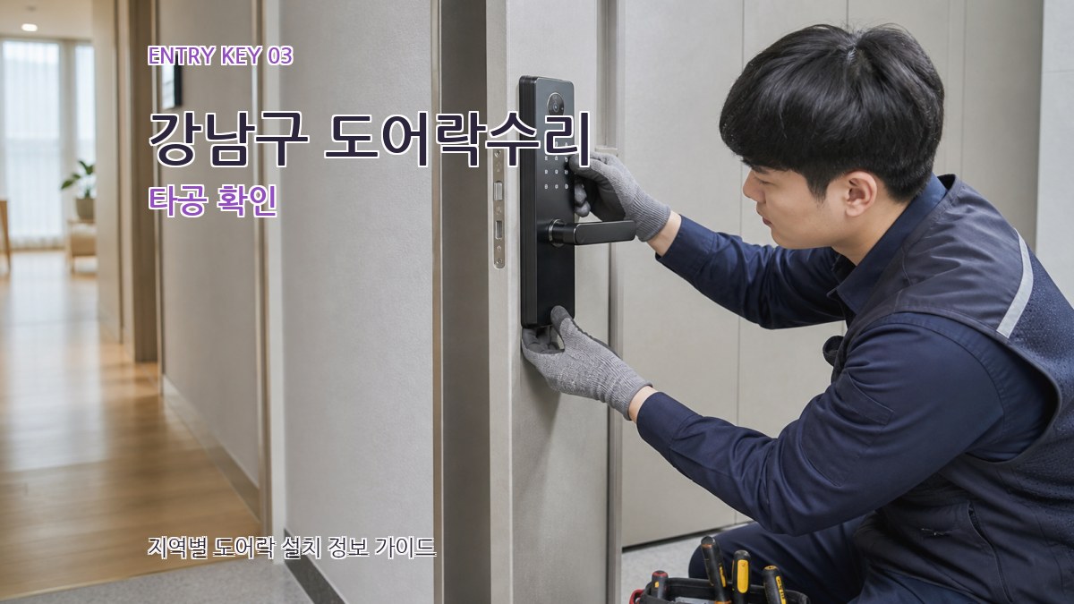 강남구 도어락수리 타공 확인