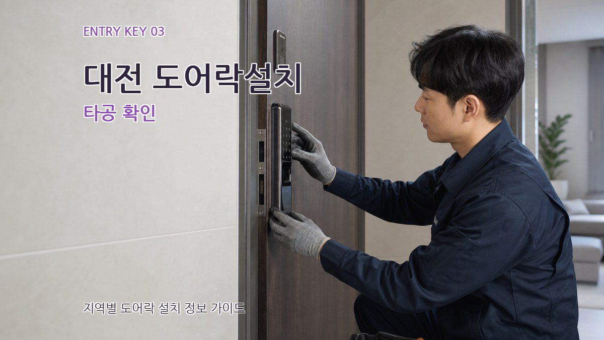 대전 도어락설치 타공 확인
