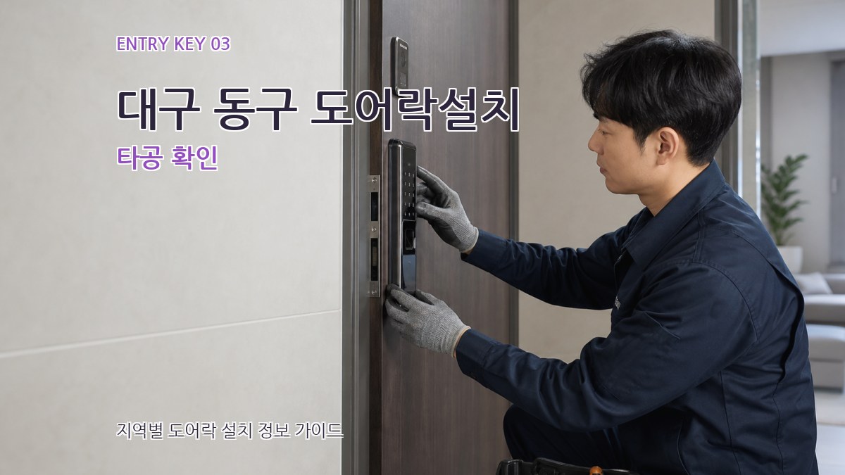 대구 동구 도어락설치 타공 확인