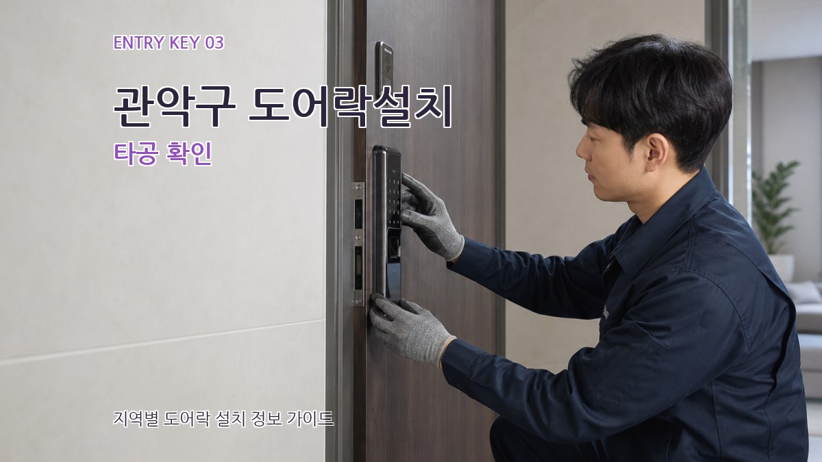 관악구 도어락설치 타공 확인