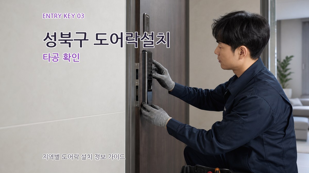 성북구 도어락설치 타공 확인