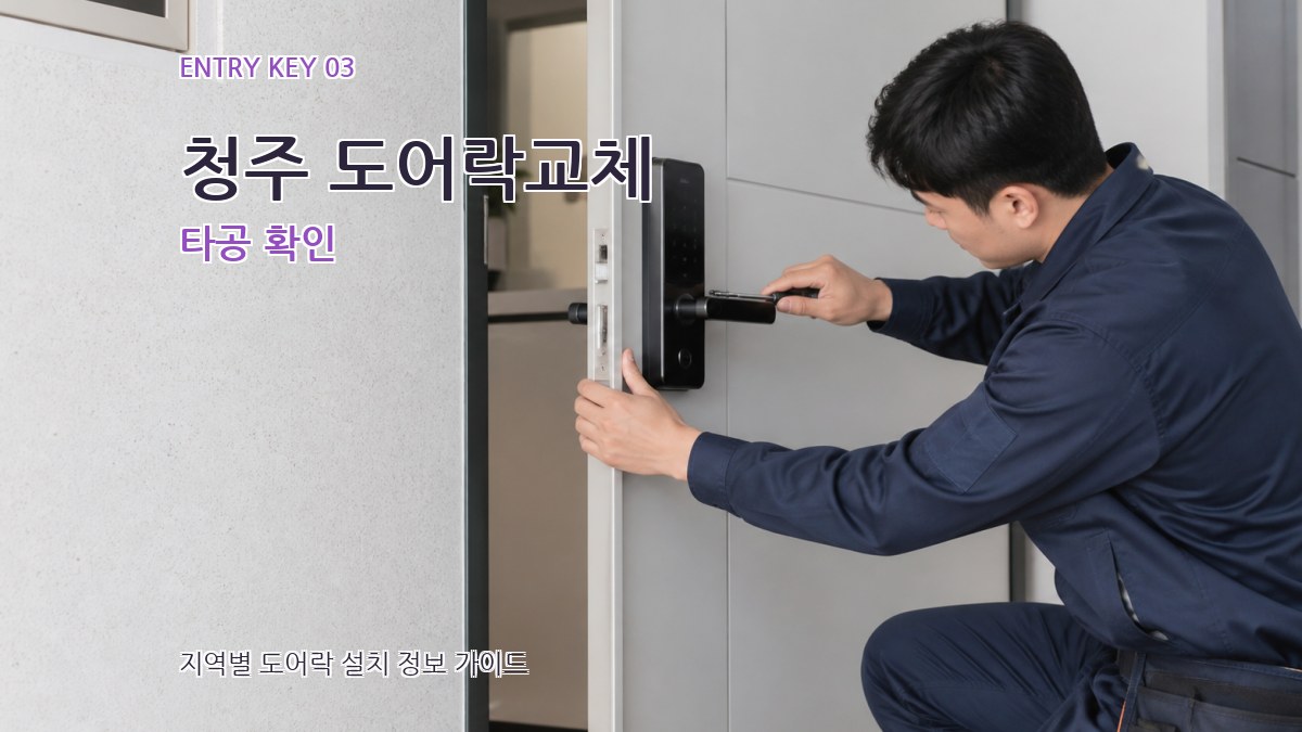 청주 도어락교체 타공 확인