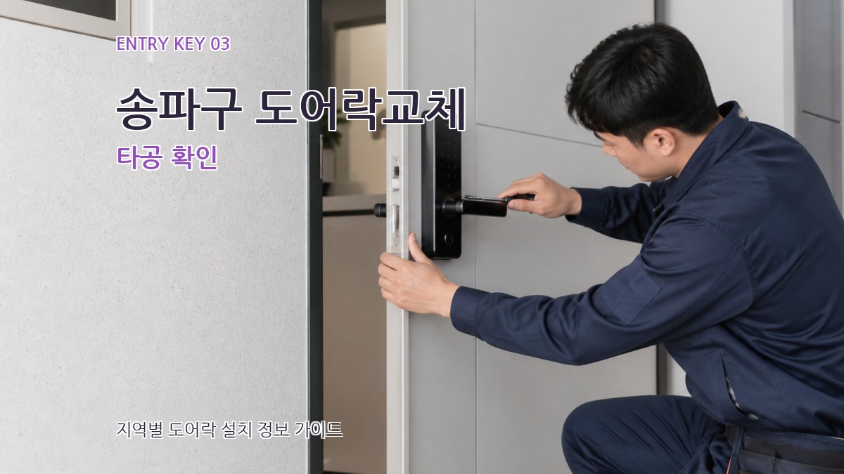 송파구 도어락교체 타공 확인