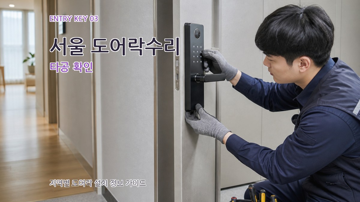 서울 도어락수리 타공 확인