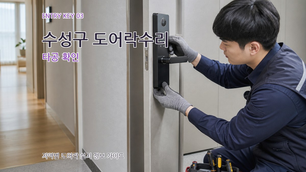 수성구 도어락수리 타공 확인