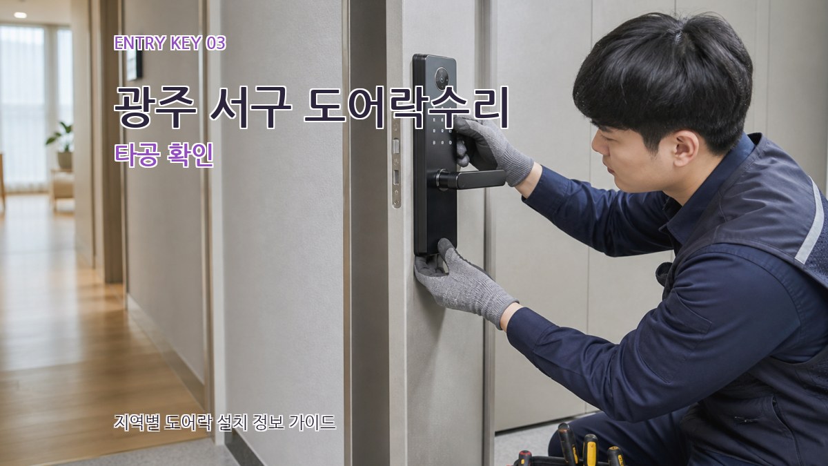 광주 서구 도어락수리 타공 확인