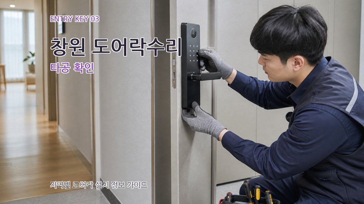 창원 도어락수리 타공 확인