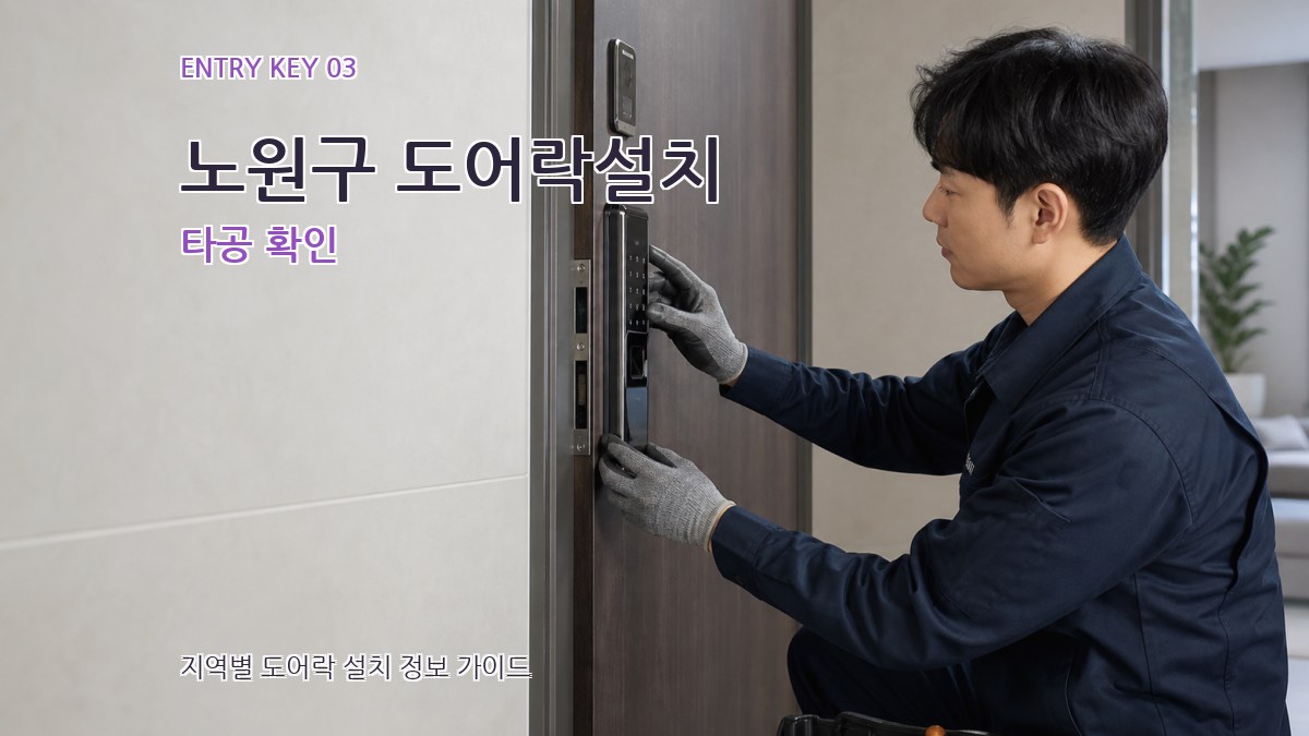 노원구 도어락설치 타공 확인