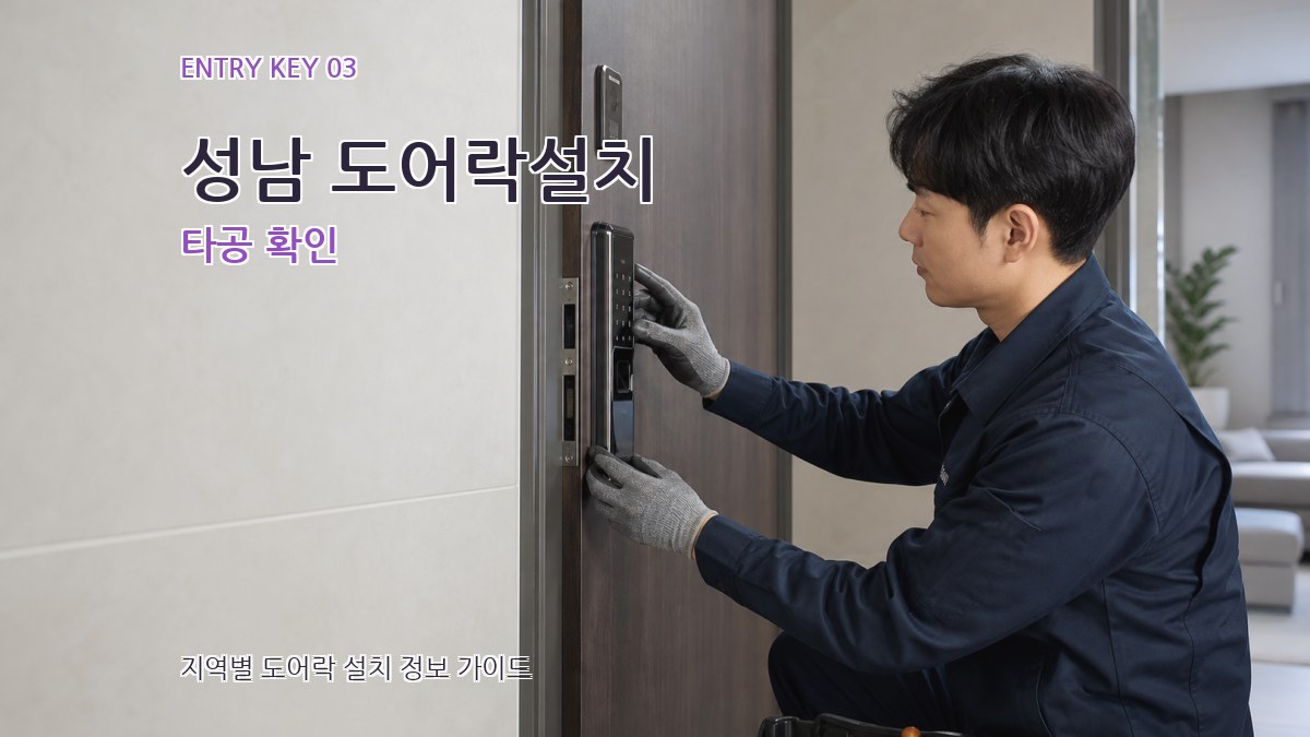 성남 도어락설치 타공 확인
