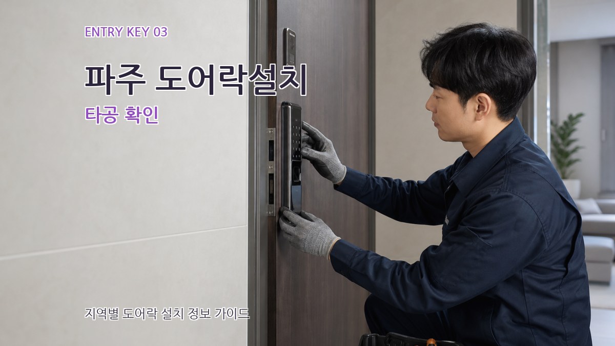 파주 도어락설치 타공 확인