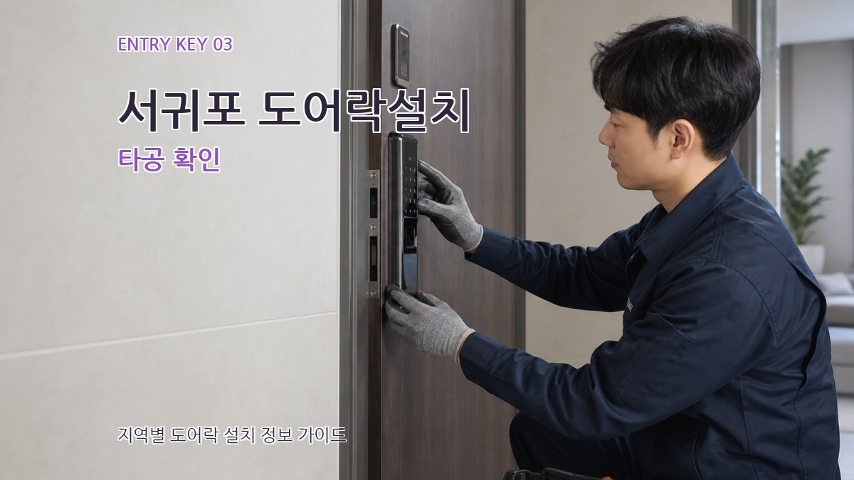 서귀포 도어락설치 타공 확인