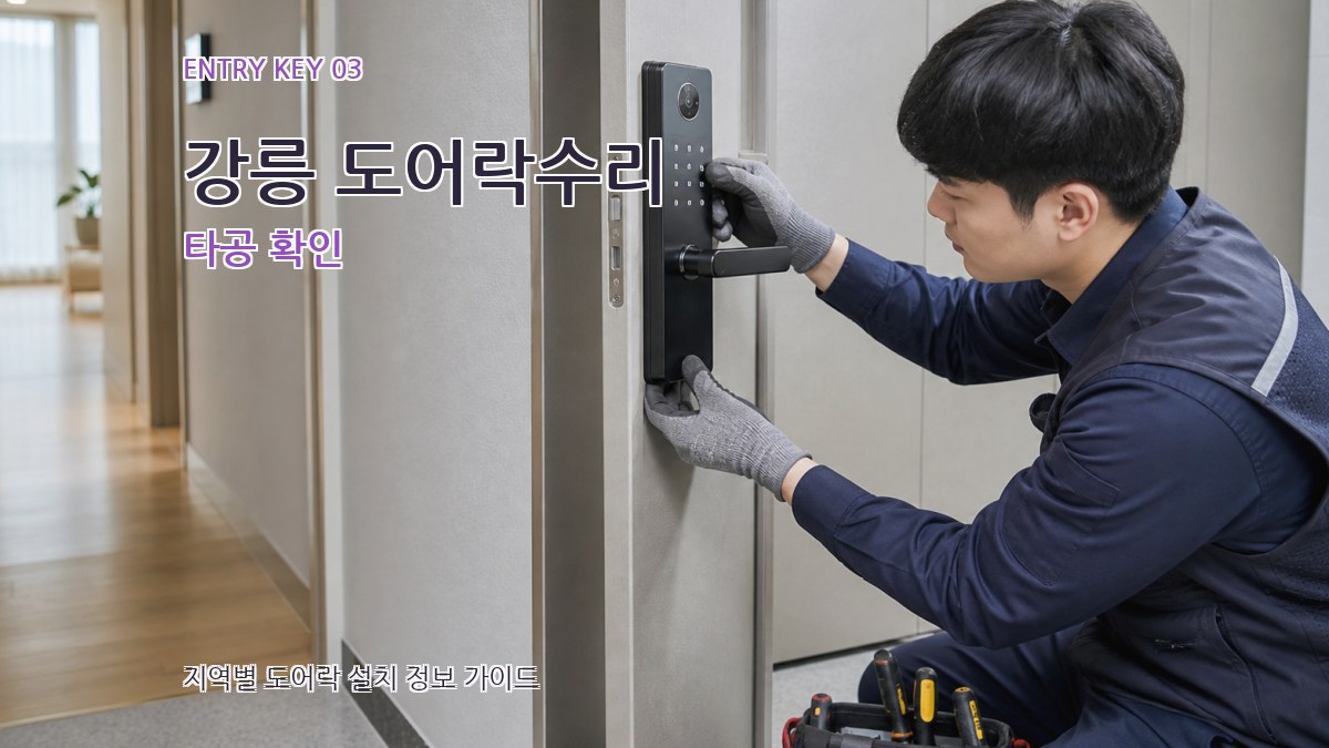 강릉 도어락수리 타공 확인