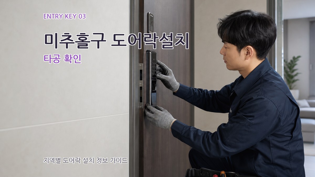미추홀구 도어락설치 타공 확인