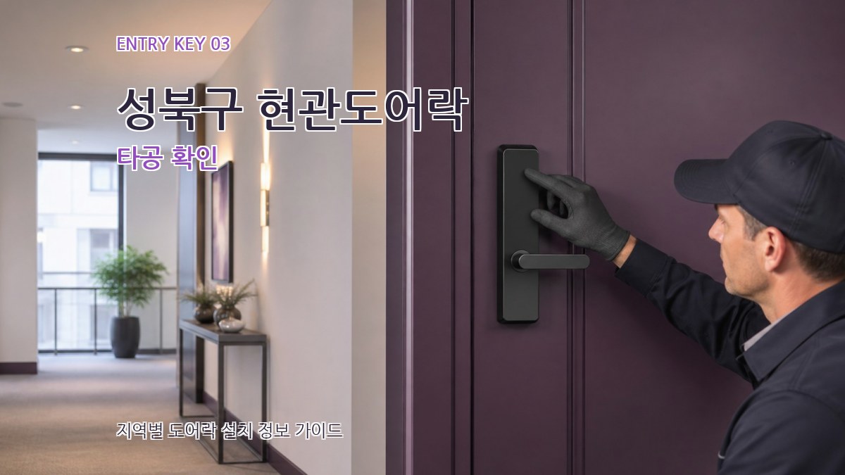 성북구 현관도어락 타공 확인