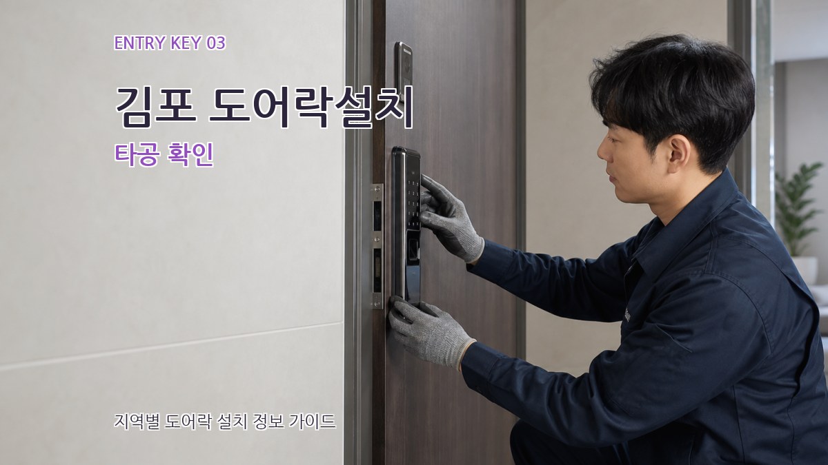 김포 도어락설치 타공 확인