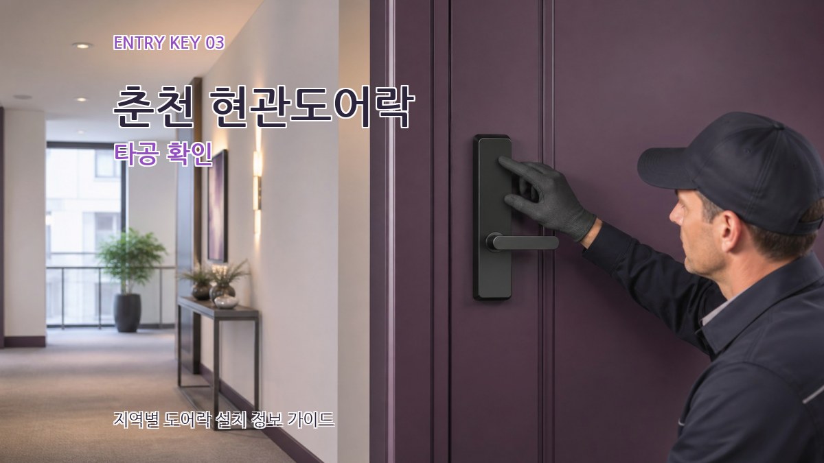 춘천 현관도어락 타공 확인