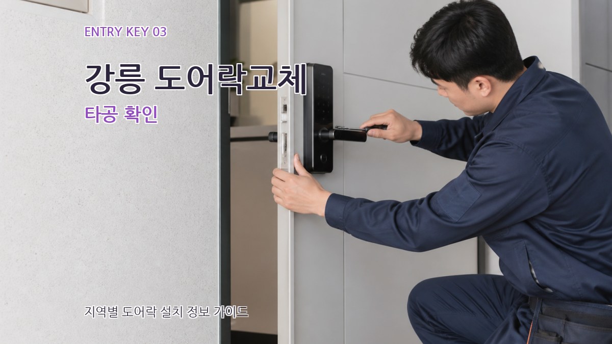 강릉 도어락교체 타공 확인