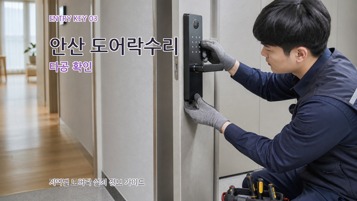 안산 도어락수리 타공 확인