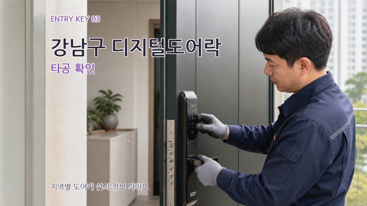강남구 디지털도어락 타공 확인