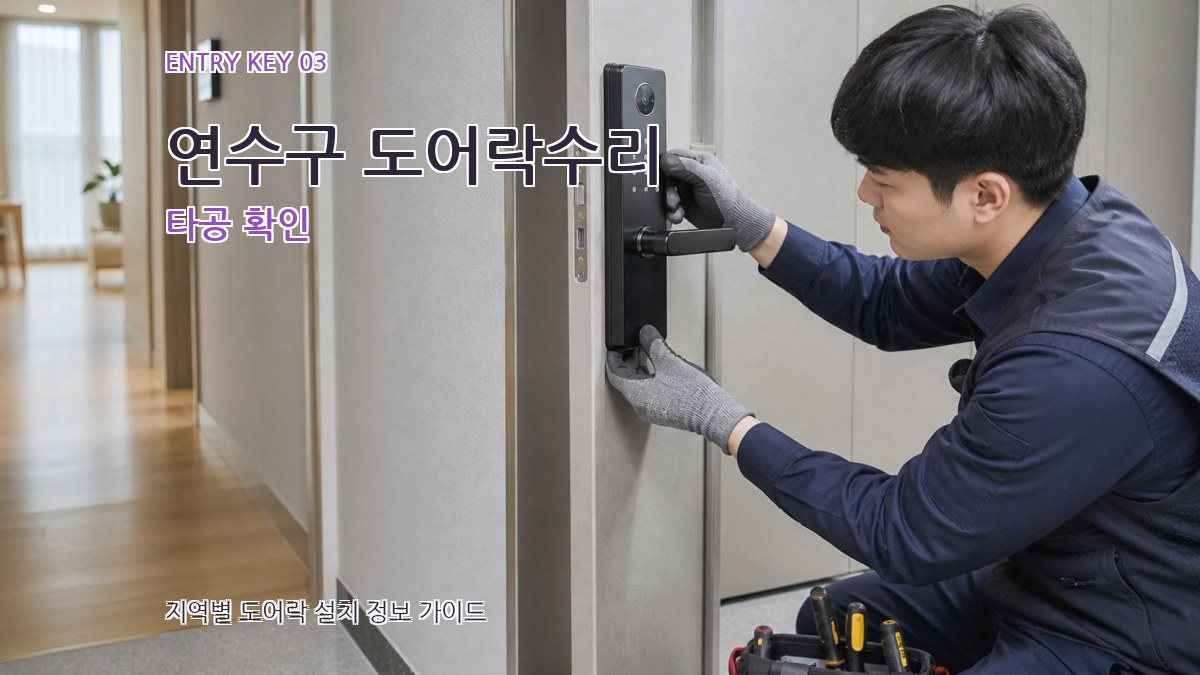 연수구 도어락수리 타공 확인