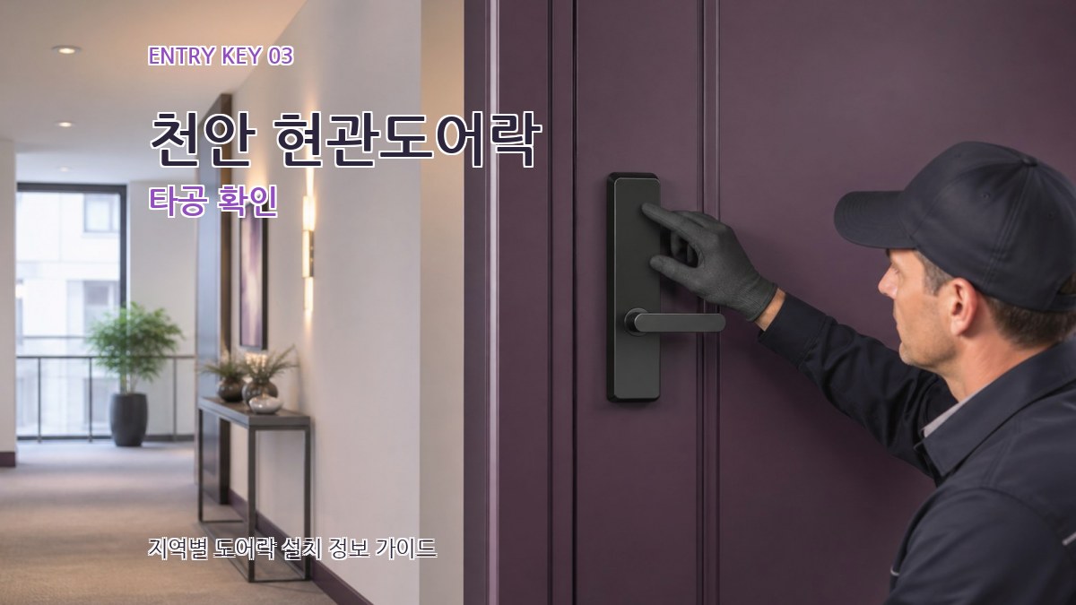 천안 현관도어락 타공 확인