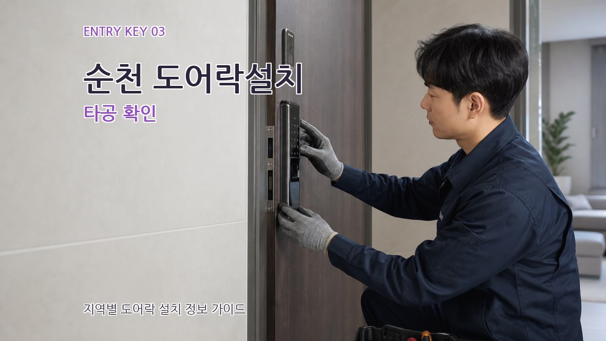 순천 도어락설치 타공 확인
