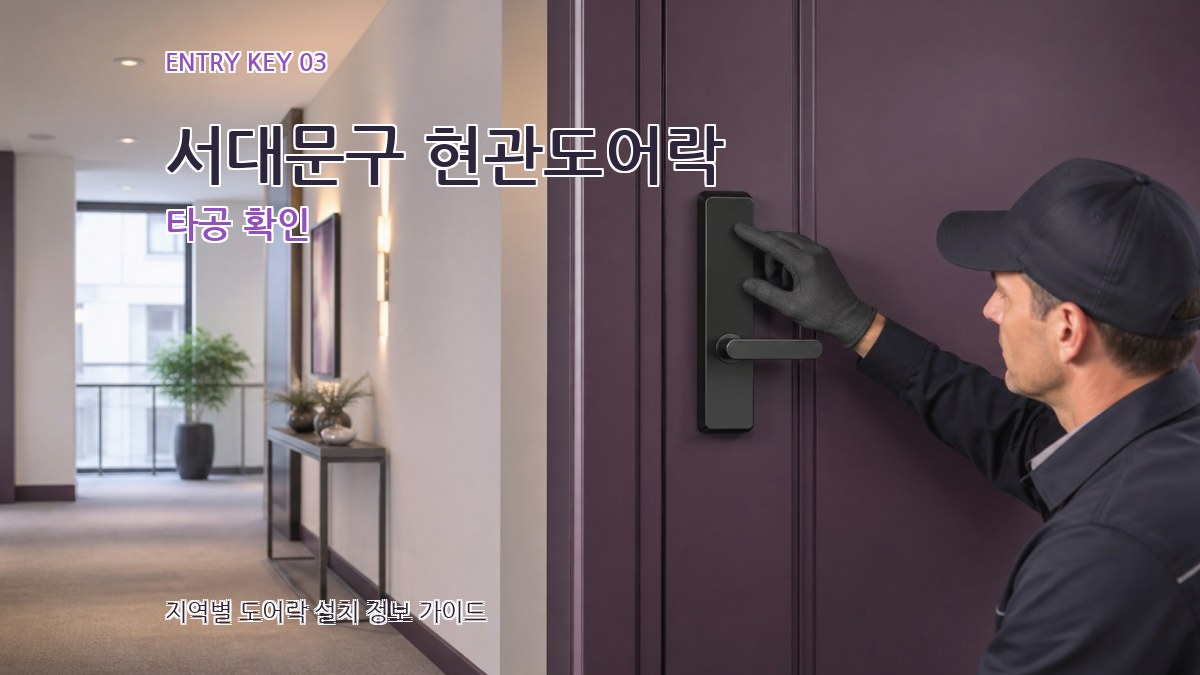 서대문구 현관도어락 타공 확인