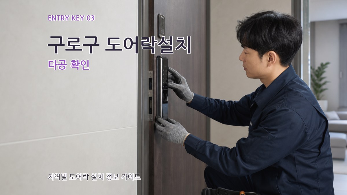 구로구 도어락설치 타공 확인