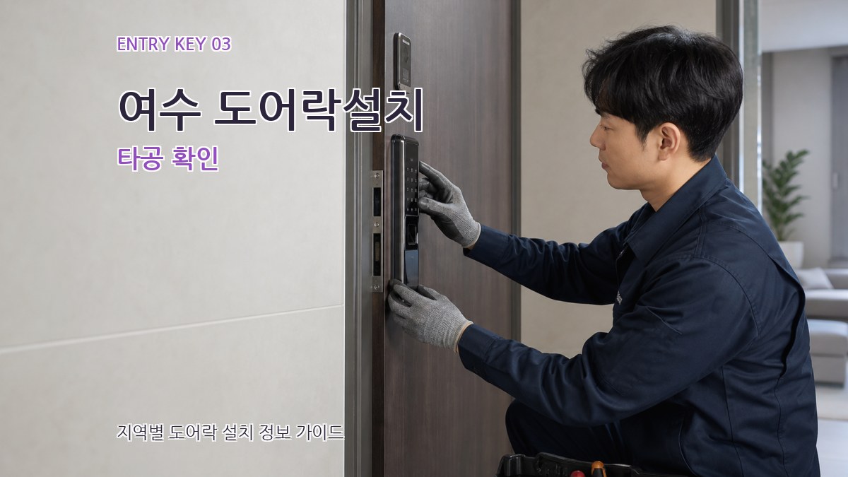 여수 도어락설치 타공 확인