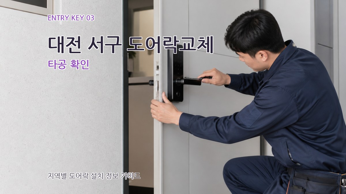 대전 서구 도어락교체 타공 확인