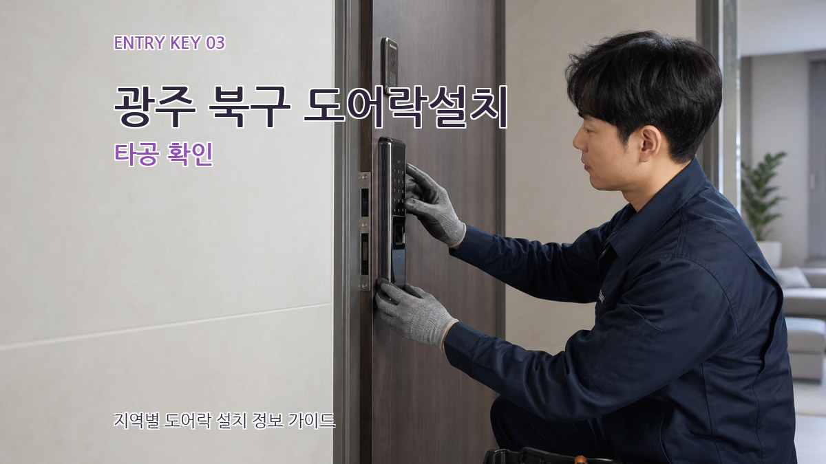광주 북구 도어락설치 타공 확인