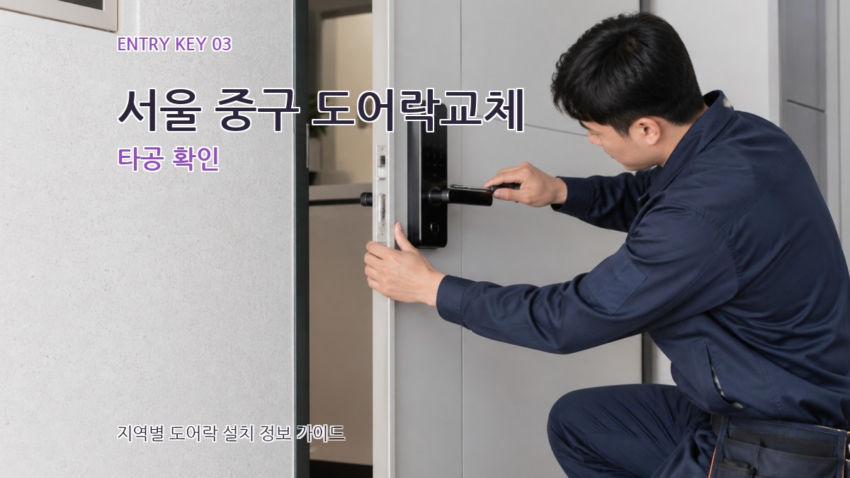 서울 중구 도어락교체 타공 확인