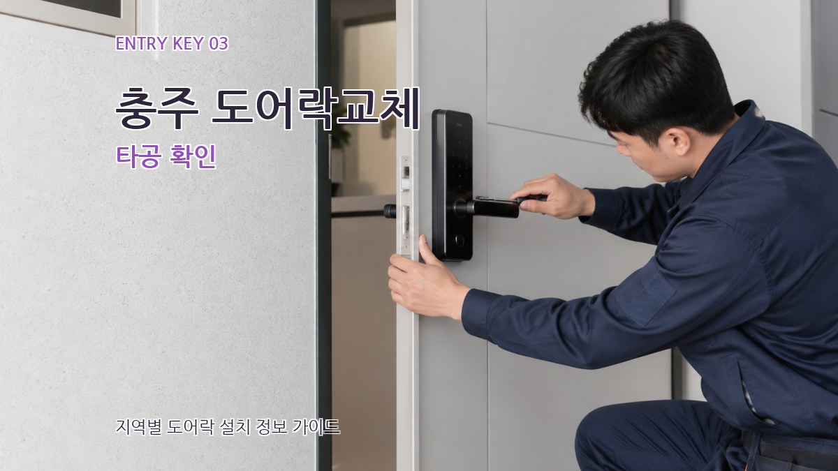 충주 도어락교체 타공 확인