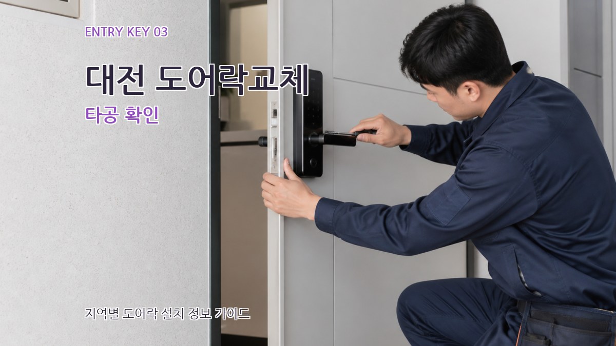 대전 도어락교체 타공 확인