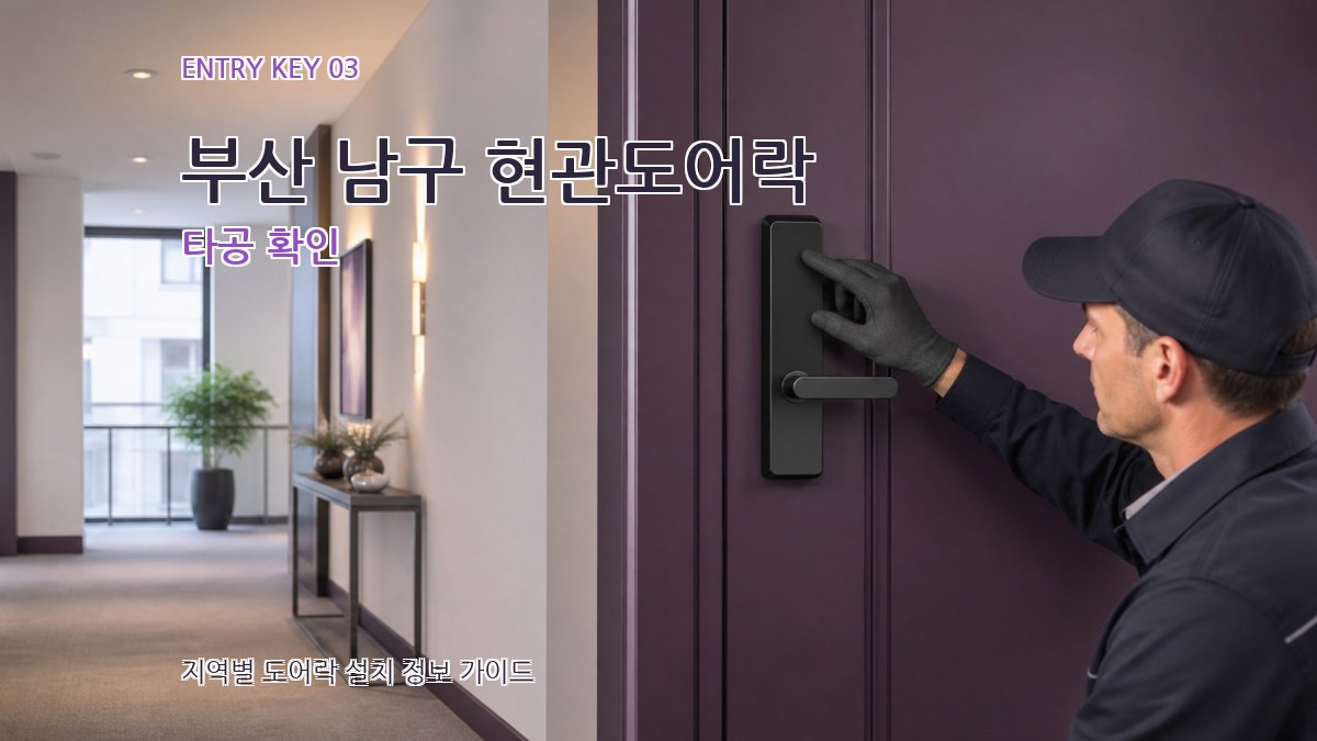 부산 남구 현관도어락 타공 확인