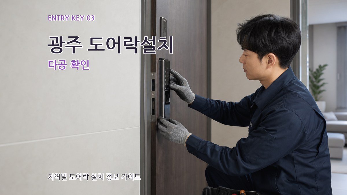 광주 도어락설치 타공 확인