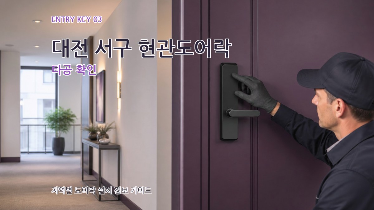 대전 서구 현관도어락 타공 확인