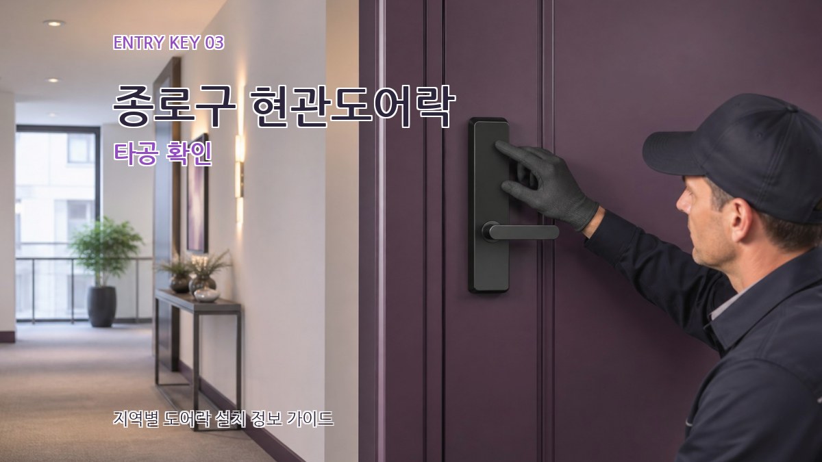 종로구 현관도어락 타공 확인