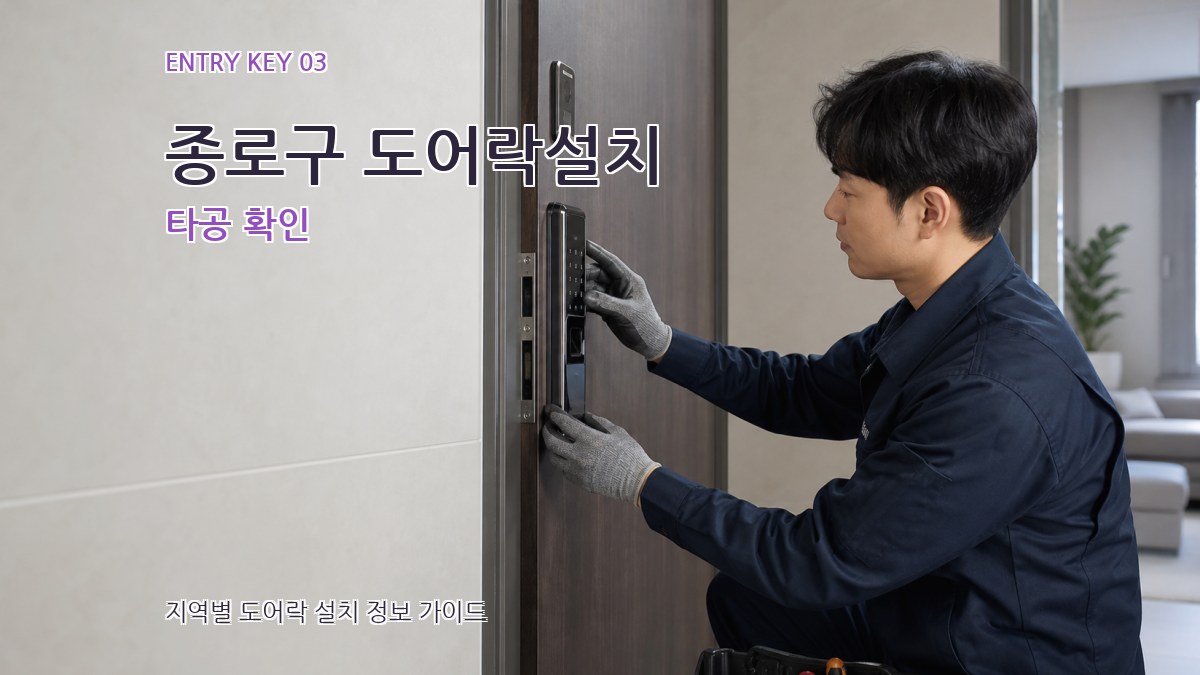 종로구 도어락설치 타공 확인