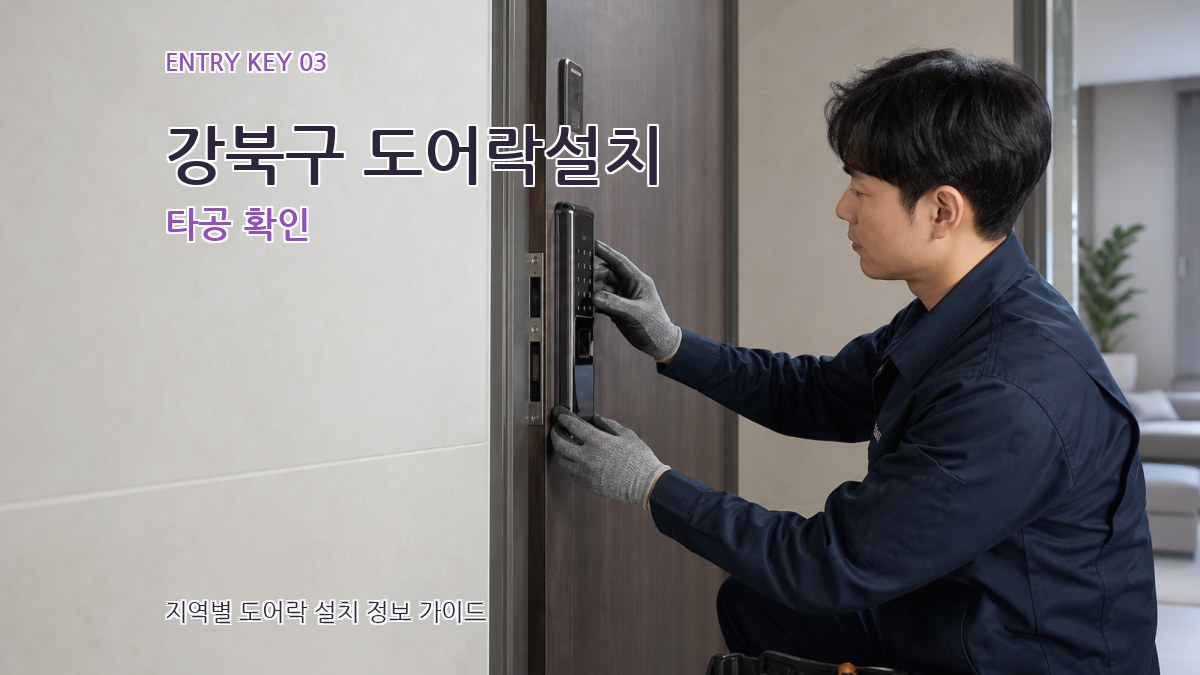 강북구 도어락설치 타공 확인