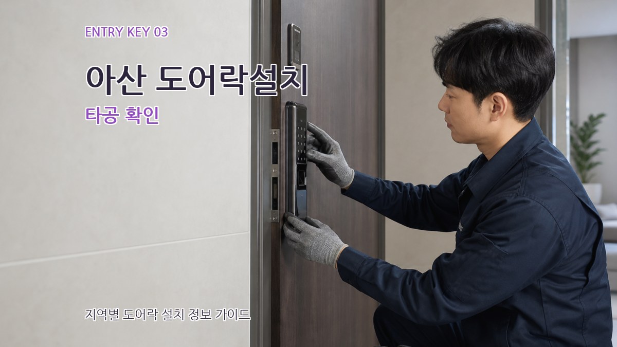 아산 도어락설치 타공 확인