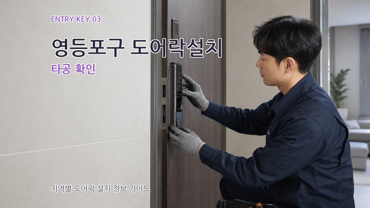 영등포구 도어락설치 타공 확인