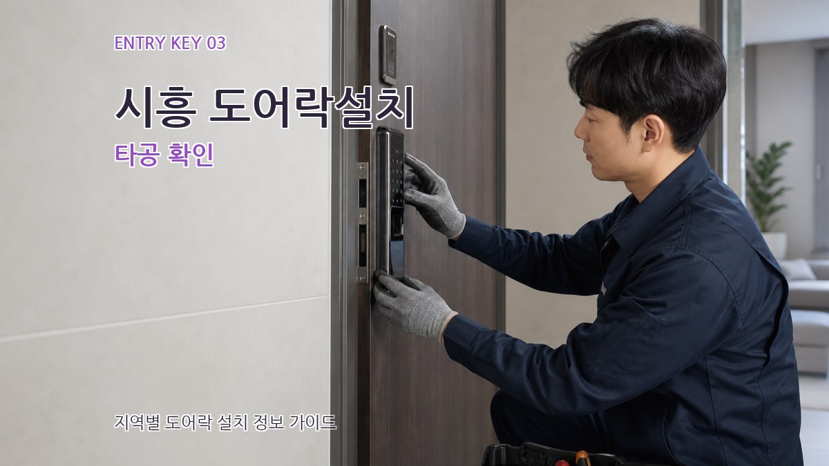 시흥 도어락설치 타공 확인
